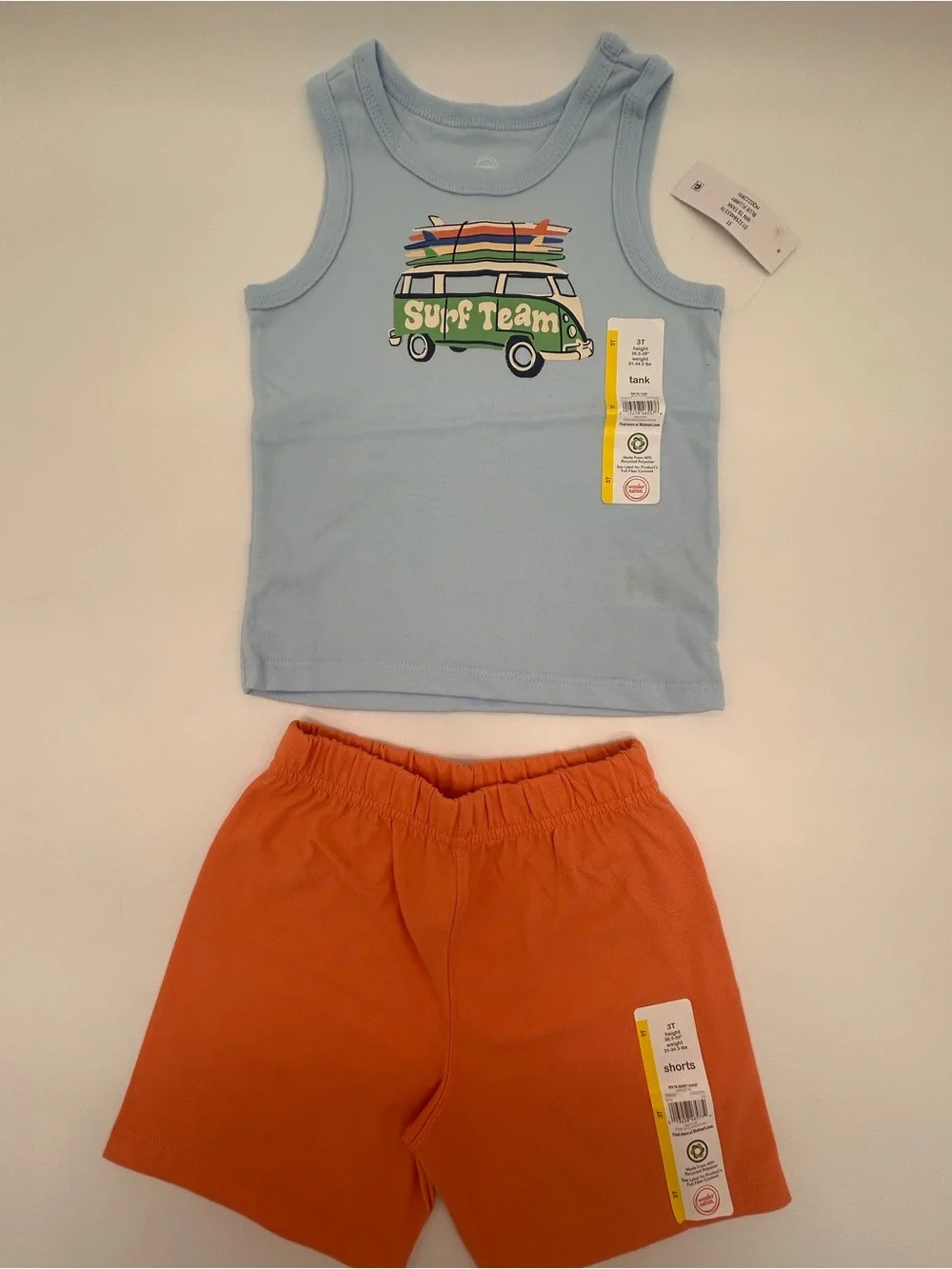 Wonder Nation Boys Toddler Jersey Shorts and Tank Top Set of 3, Size 3T